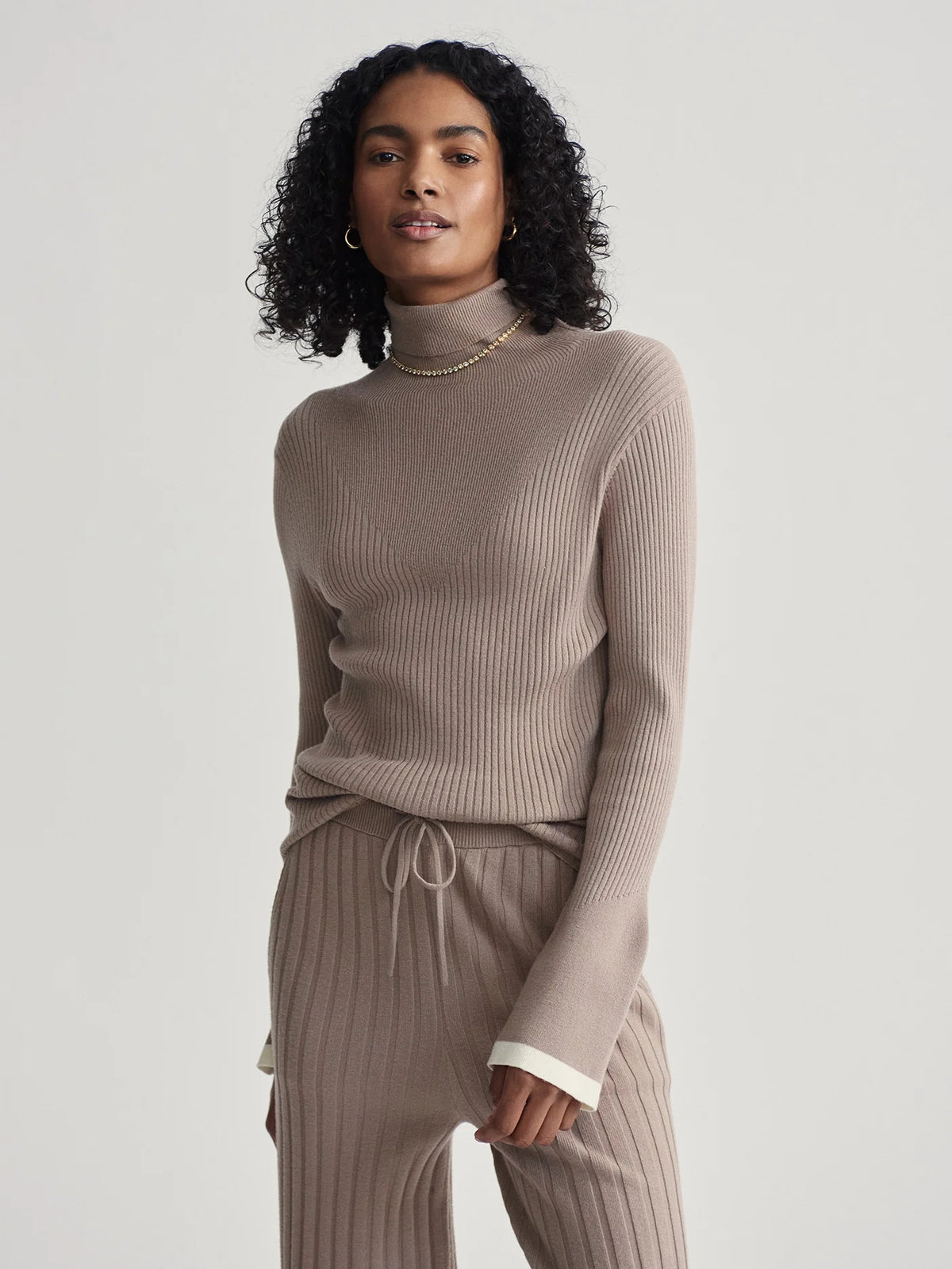 Ravena Rib Knit High Neck Top