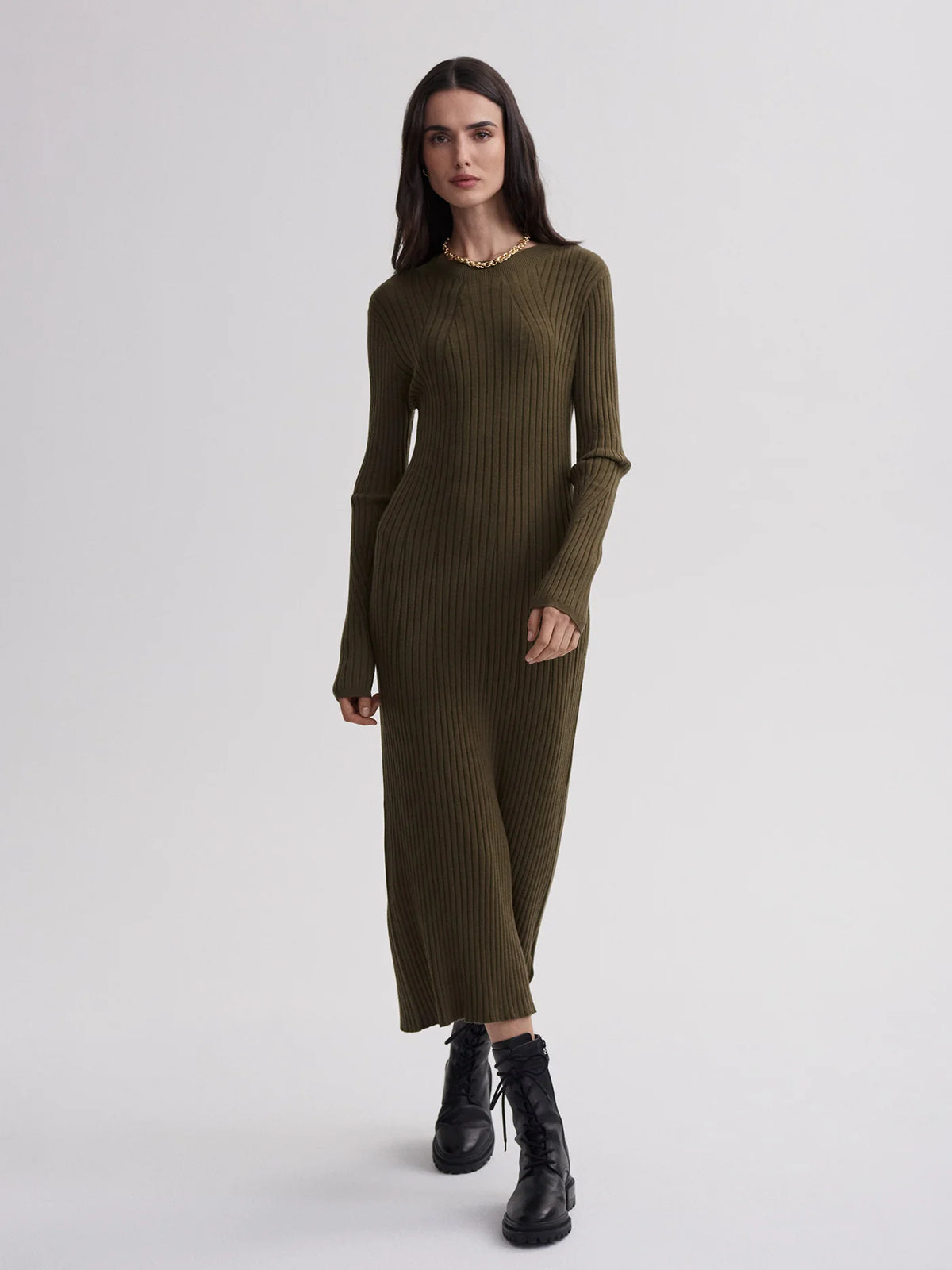Axel Rib Knit Midi Dress