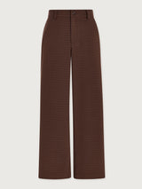 Check Twill Flannel Wide Leg Trouser