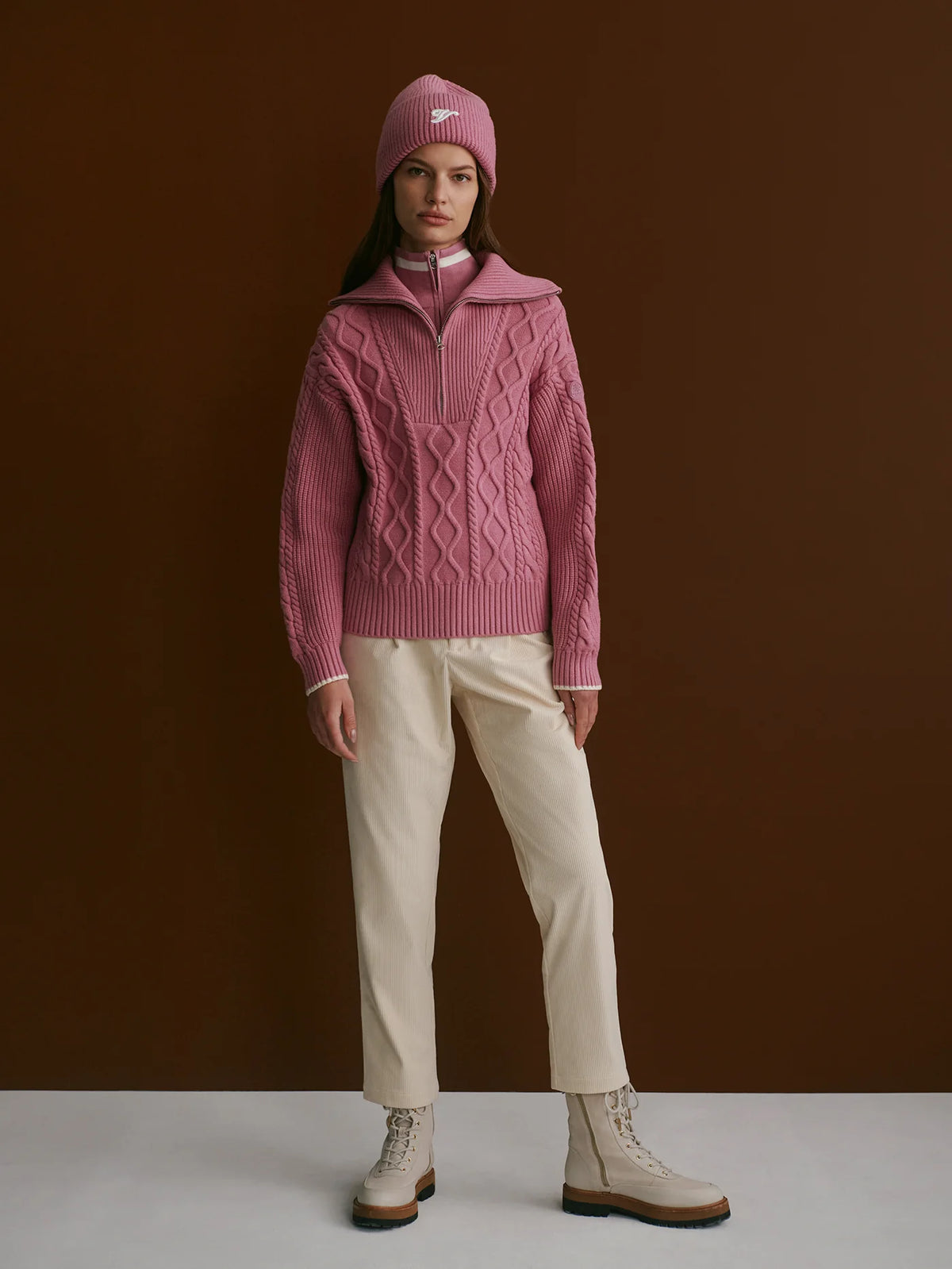 Didi Relaxed Cable Half-Zip Knit