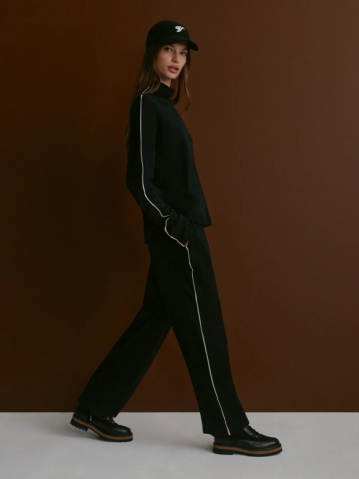 Brushed Rib Straight-Leg Pant 28