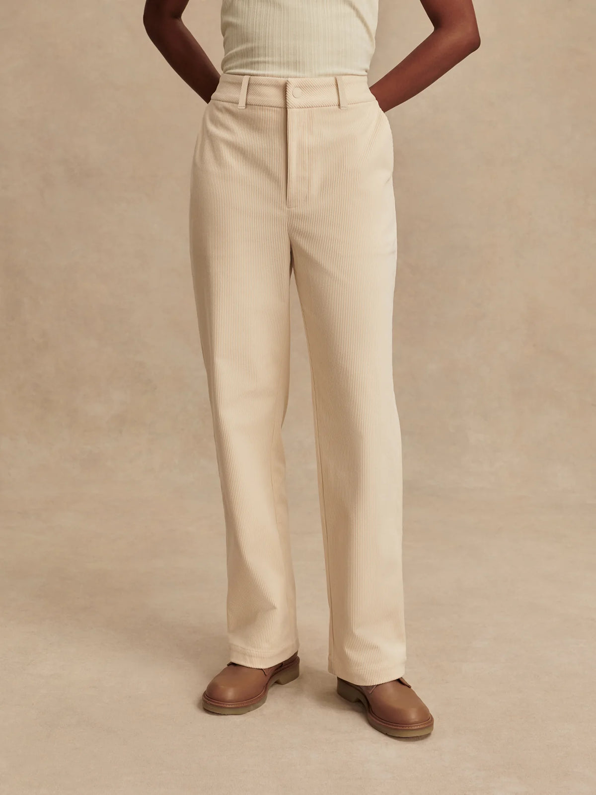 Plush Cord Straight Leg Trouser Regular
