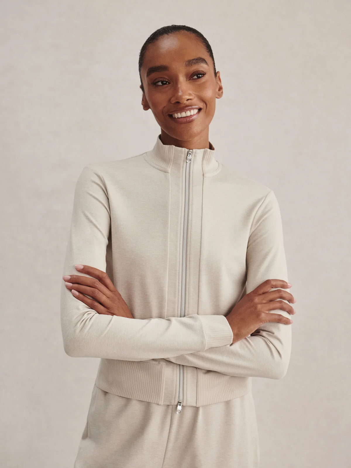 Rufus Cropped Zip Through Sweat