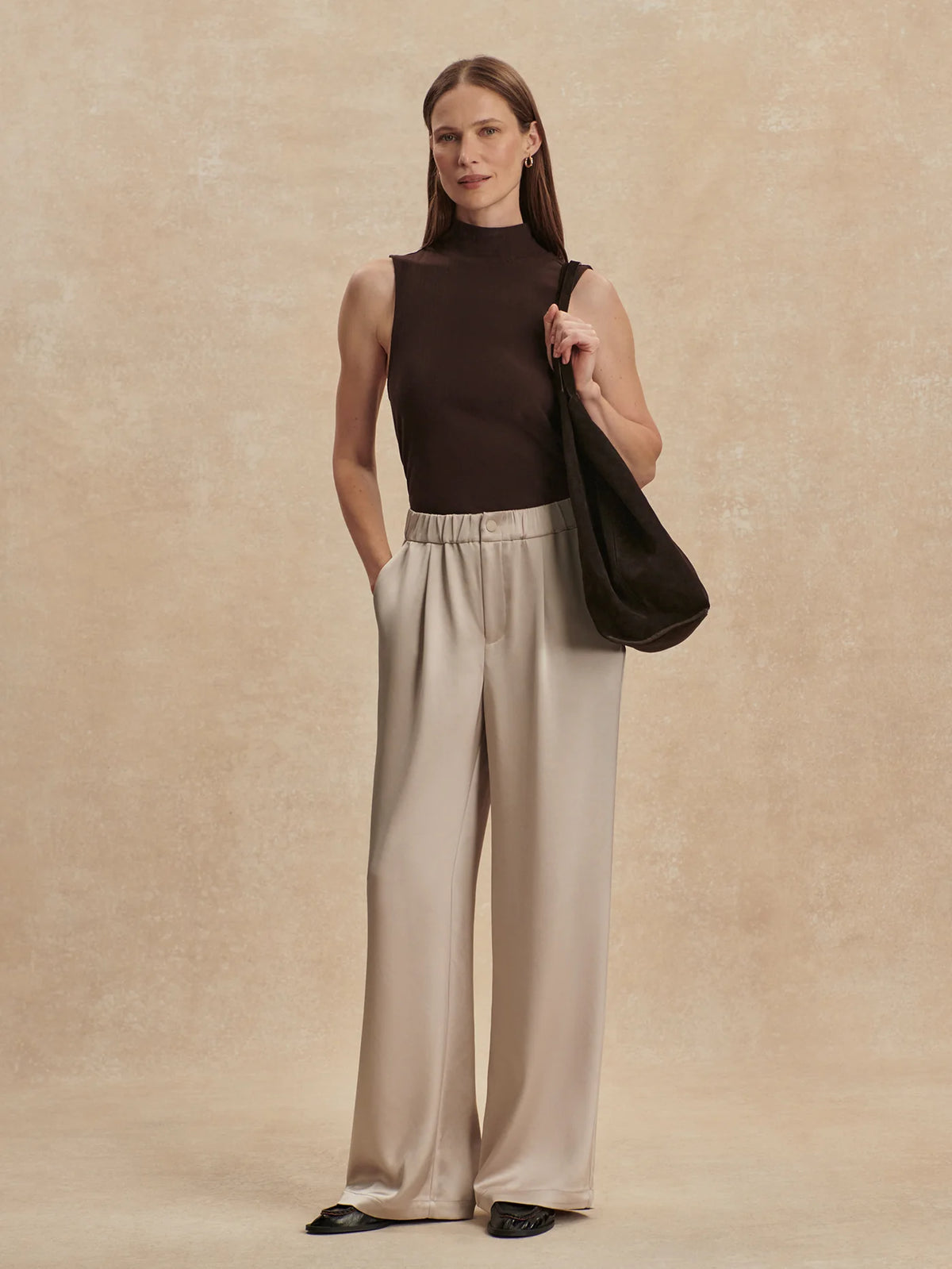 Double Satin Wide Leg Pant Regular
