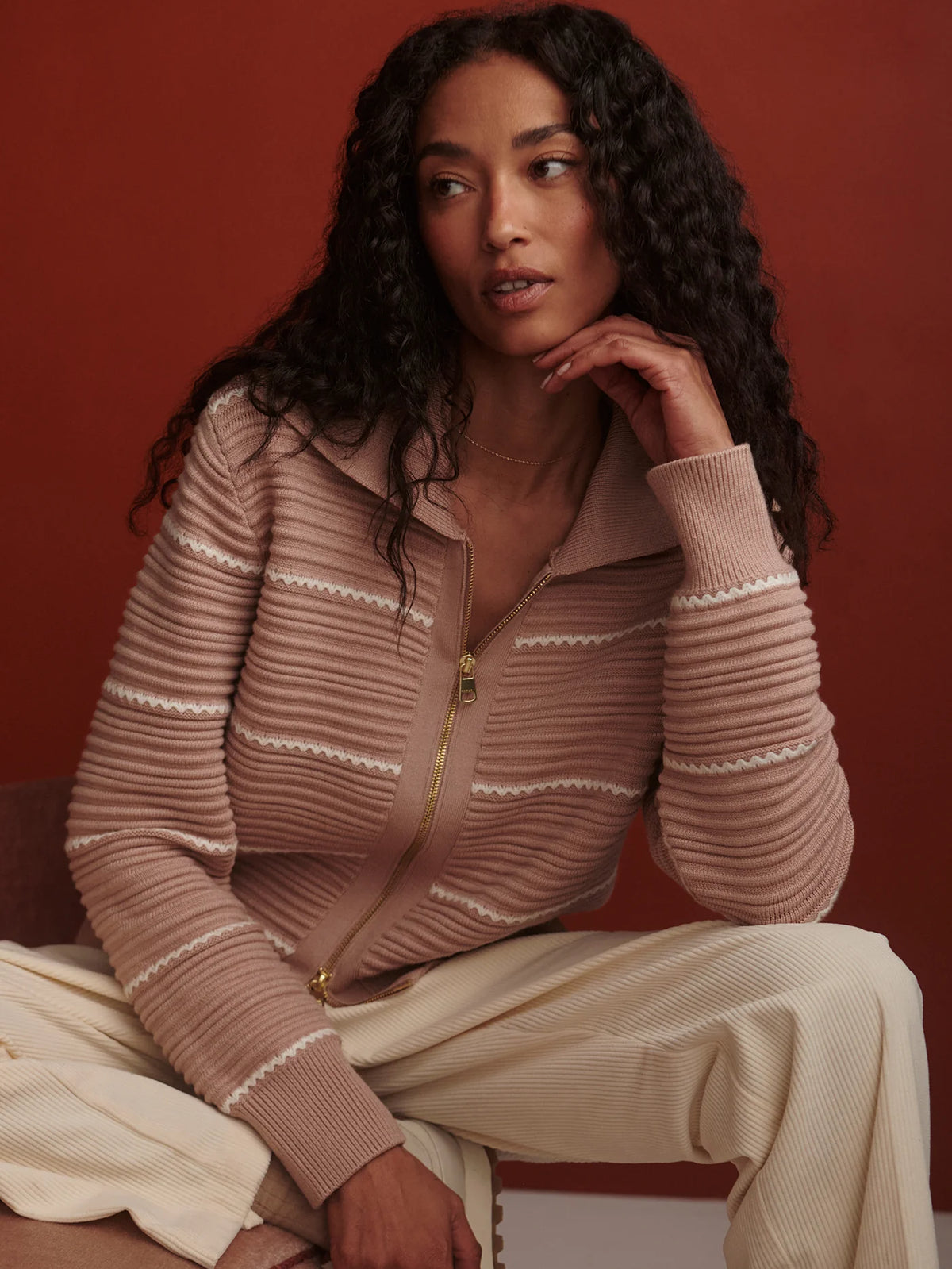 Melwen Zip Through Knit Jacket