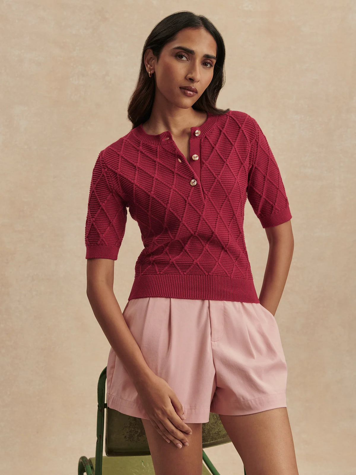 Merryn Diamond Knit Top