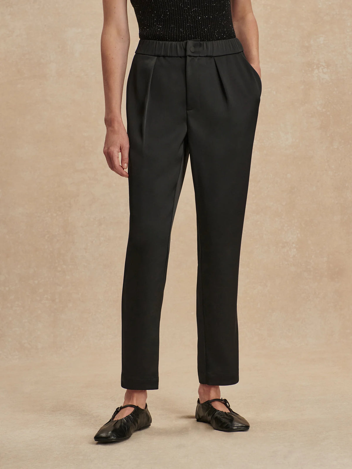 Double Satin Elegant Tapered Trouser Regular