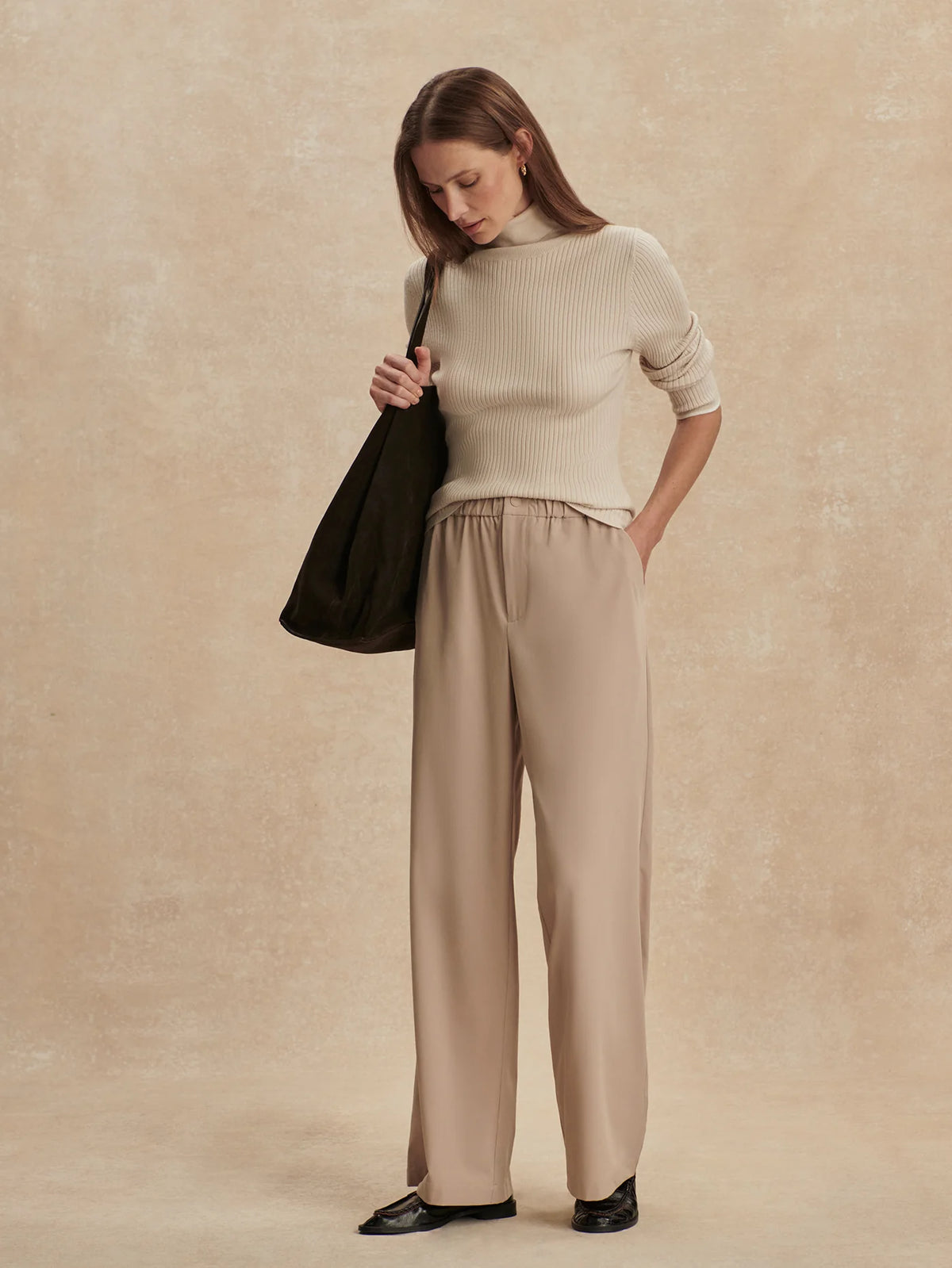 Lightweight Stretch Wide Leg Travel Pant Long