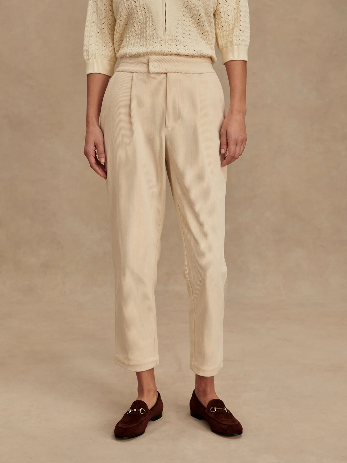 Plush Cord Elegant Tapered Trouser Regular