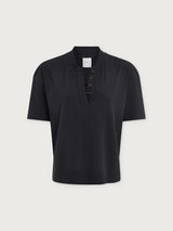 Kasey Mock Placket Rib Tee