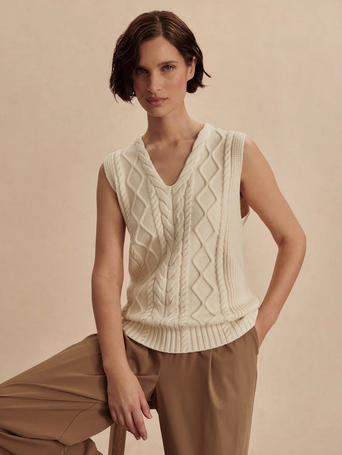 Kay Cable Knit Vest