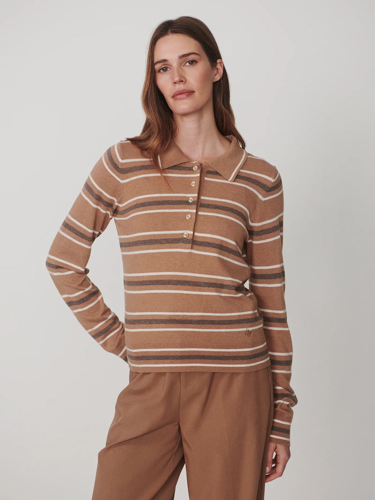Mayra Stripe Knit Polo