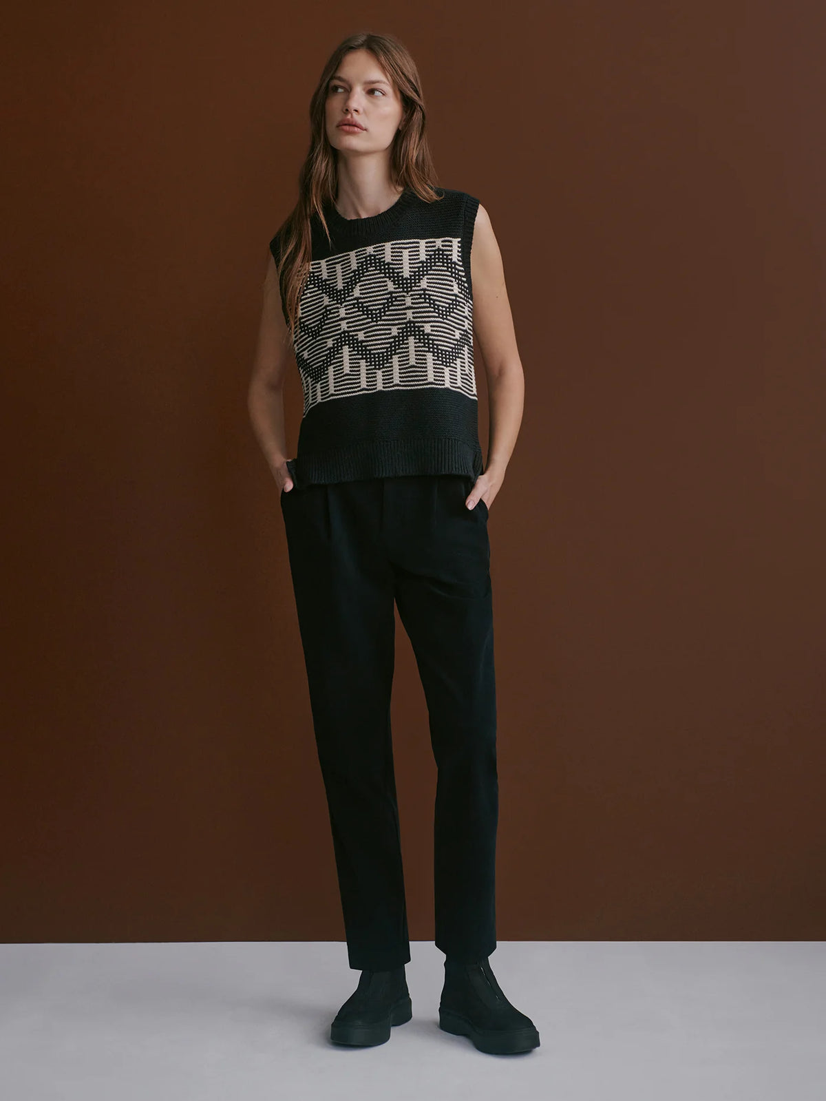 Oline Fairisle Knit Vest