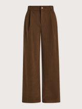 Plush Cord Wide Leg Trouser Long