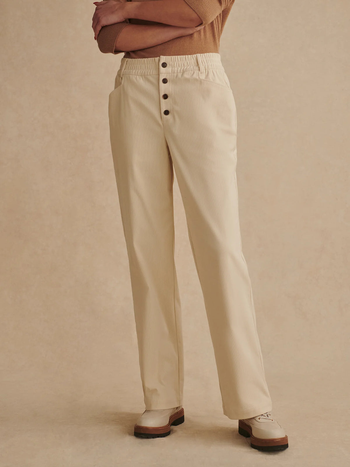 Stretch Needle Cord Straight Leg Trouser Regular
