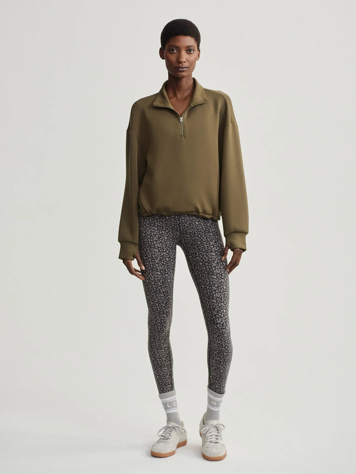 Sian Cropped Half-Zip Sweat