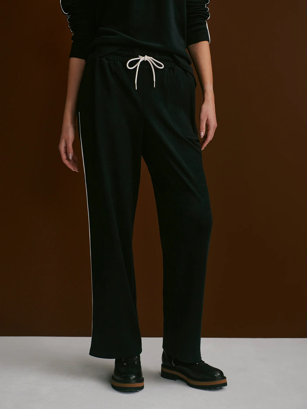 Brushed Rib Straight-Leg Pant 30
