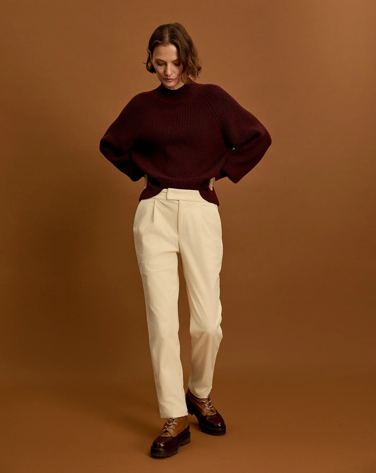 Plush Cord Elegant Tapered Trouser Regular