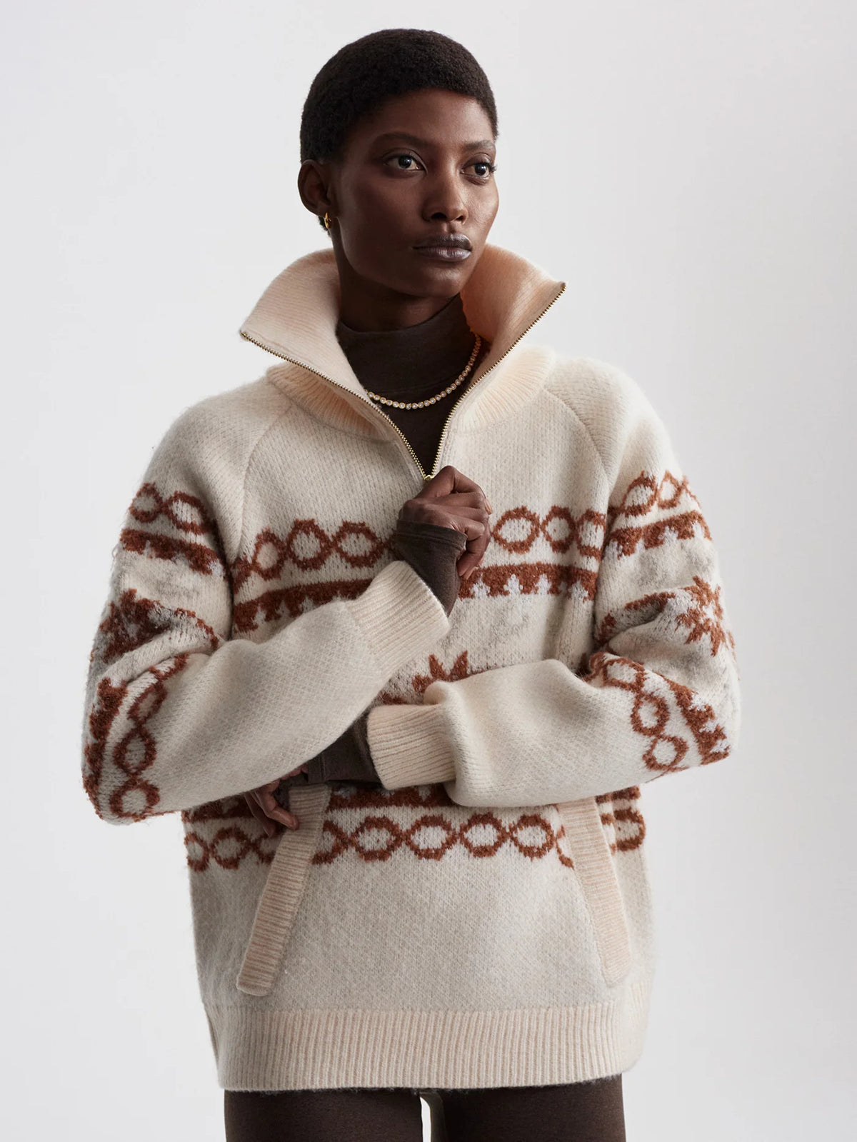 Cai Fairisle Half Zip