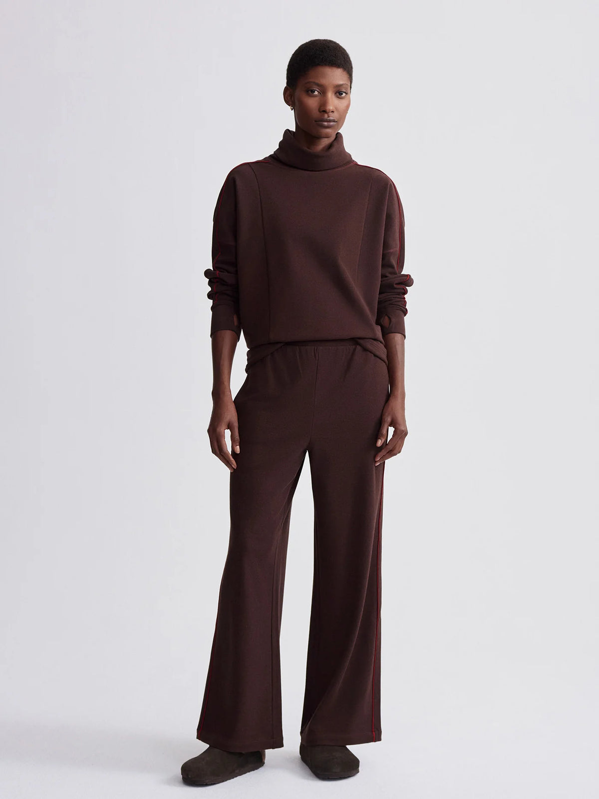 Brushed Rib Wide Leg Pant 30