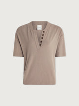 Kasey Mock Placket Rib Tee