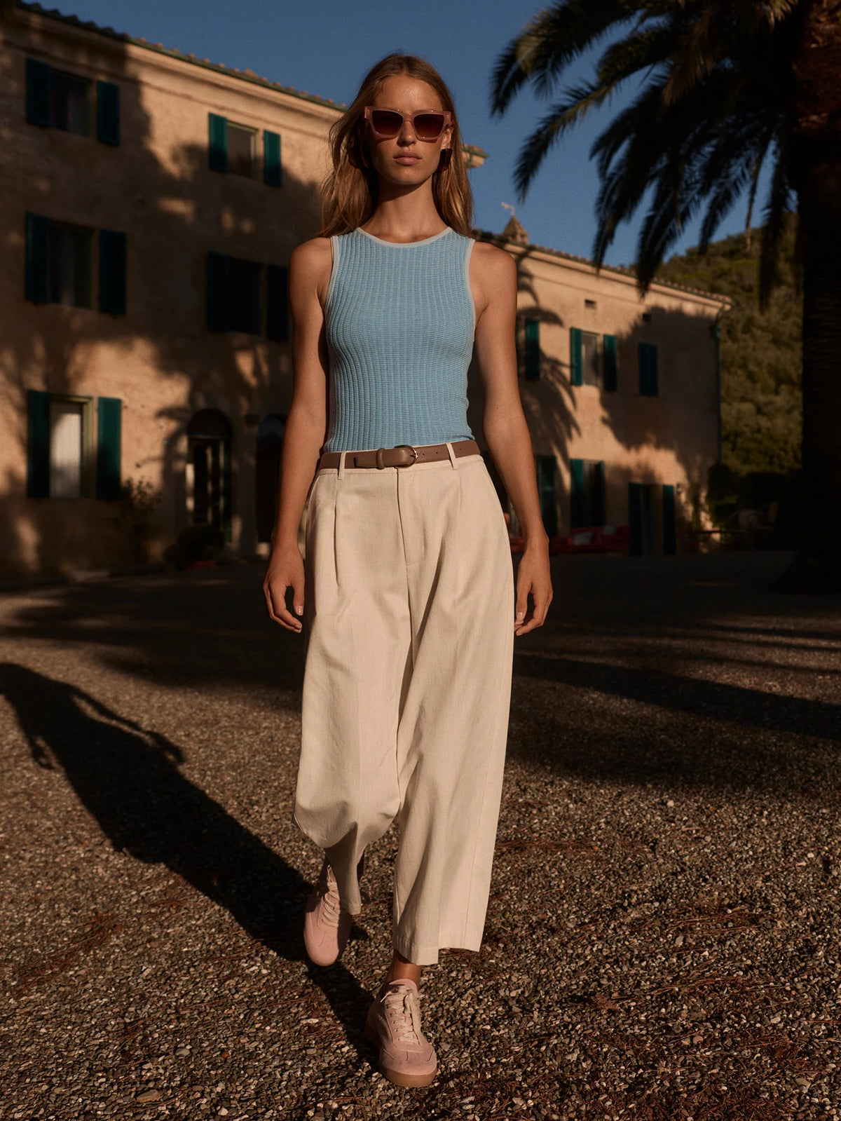 Soft Cotton Crop Wide Leg Trouser